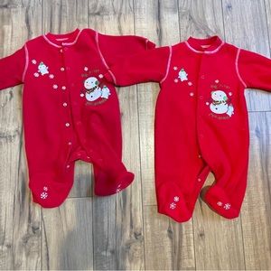 Two first Christmas pajamas by Carter 0-3 and 3-6 months